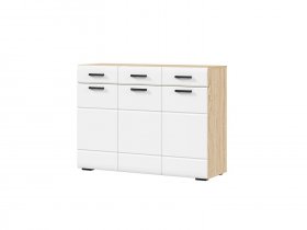 Комод 1200 КМ-01 Либерти (дуб сонома/белый глянец) в Мошково - moshkovo.mebel-nsk.ru | фото