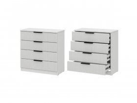 Комод 4 ящика (МДФ) Эккервуд (белый) в Мошково - moshkovo.mebel-nsk.ru | фото