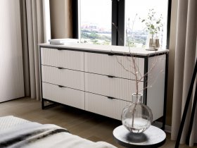 Комод 6 ящиков Нора (персидский жемчуг) в Мошково - moshkovo.mebel-nsk.ru | фото