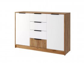 Комод КМ-002 Ивис (дуб крафт золотой/белый) в Мошково - moshkovo.mebel-nsk.ru | фото