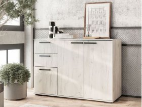 Комод Стандарт-3 NEW (дуб крафт белый) в Мошково - moshkovo.mebel-nsk.ru | фото