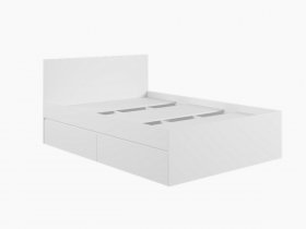 Кровать двуспальная с ящиками 1,4м Мадера-М1400 (белый) в Мошково - moshkovo.mebel-nsk.ru | фото
