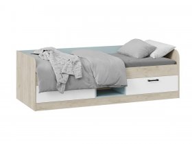 Кровать комбинированная «Оливер» Тип 1 401.003.000 (дуб крафт серый/белый/серо-голубой) в Мошково - moshkovo.mebel-nsk.ru | фото