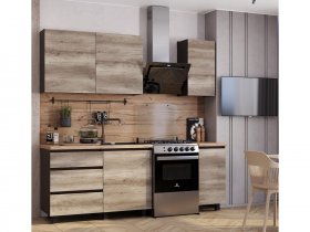 Кухонный гарнитур Энигма 1,6м (венге/дуб каньон) в Мошково - moshkovo.mebel-nsk.ru | фото
