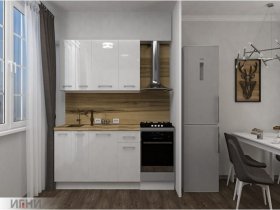 Кухонный гарнитур МДФ Выгодно и точка 1,5 м (белый глянец) в Мошково - moshkovo.mebel-nsk.ru | фото