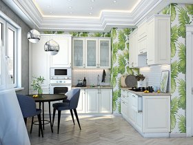 Модульная кухня Ницца (дуб кремовый) в Мошково - moshkovo.mebel-nsk.ru | фото