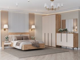 Модульная спальня Сицилия (дуб альпийский/тефия) в Мошково - moshkovo.mebel-nsk.ru | фото