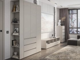 Модульная стенка Люмо (кашемир) в Мошково - moshkovo.mebel-nsk.ru | фото