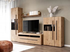 Модульная стенка Ницца (дуб вотан) в Мошково - moshkovo.mebel-nsk.ru | фото