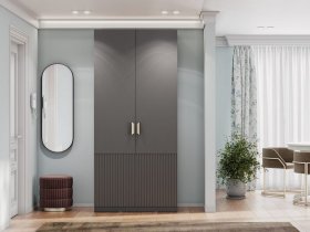 Шкаф двухстворчатый Эккервуд (Нью) (графит) в Мошково - moshkovo.mebel-nsk.ru | фото