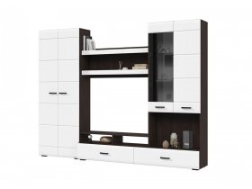 Стенка ГС-01 Либерти (венге/белый глянец) в Мошково - moshkovo.mebel-nsk.ru | фото