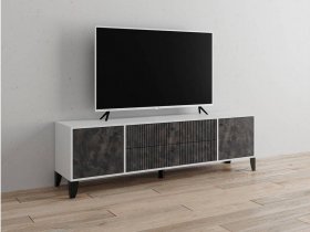 Тумба под ТВ Парус-10 (белый/мальта грей) в Мошково - moshkovo.mebel-nsk.ru | фото