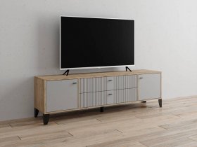 Тумба под ТВ Парус-10 (дуб крафт серый/серый) в Мошково - moshkovo.mebel-nsk.ru | фото