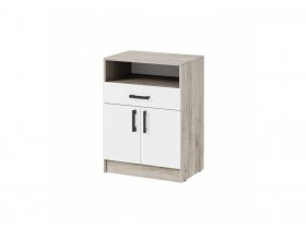 Тумба ТБ-1 Вега (дуб крафт серый/белый) в Мошково - moshkovo.mebel-nsk.ru | фото